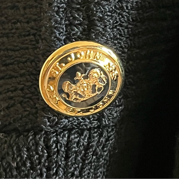 St. John Collection Marie Grey Tunic Sweater Santana Knit Black Large MSRP $390 - Picture 8 of 8